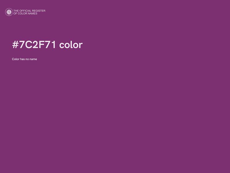 #7C2F71 color image