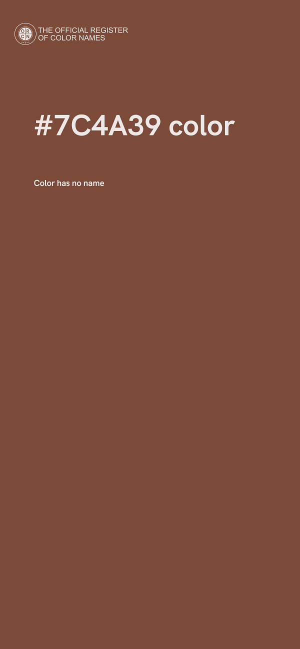 #7C4A39 color image