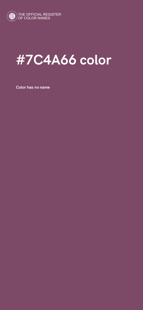 #7C4A66 color image