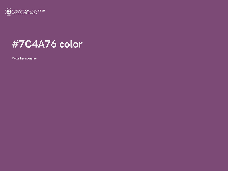 #7C4A76 color image