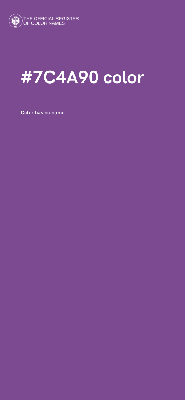 #7C4A90 color image