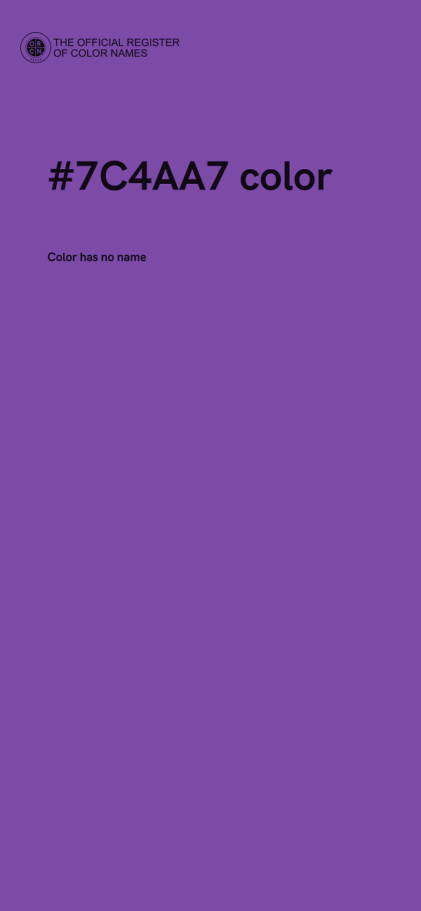 #7C4AA7 color image