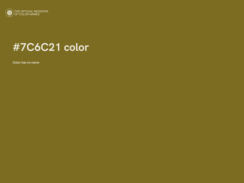 #7C6C21 color image