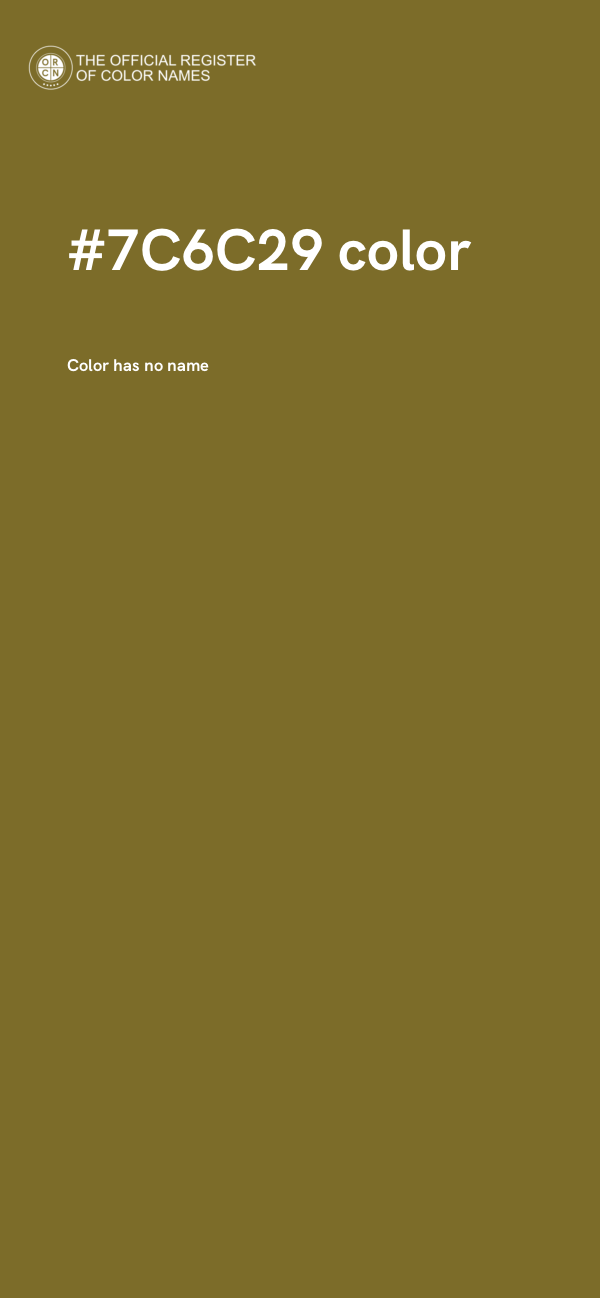 #7C6C29 color image