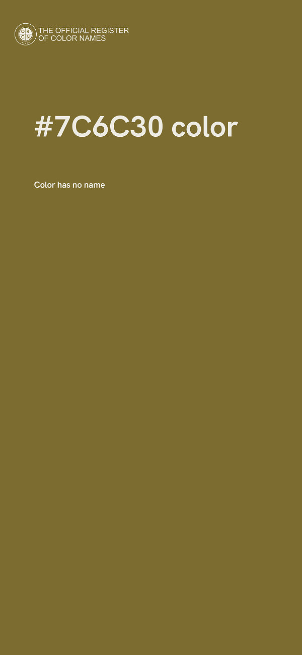 #7C6C30 color image