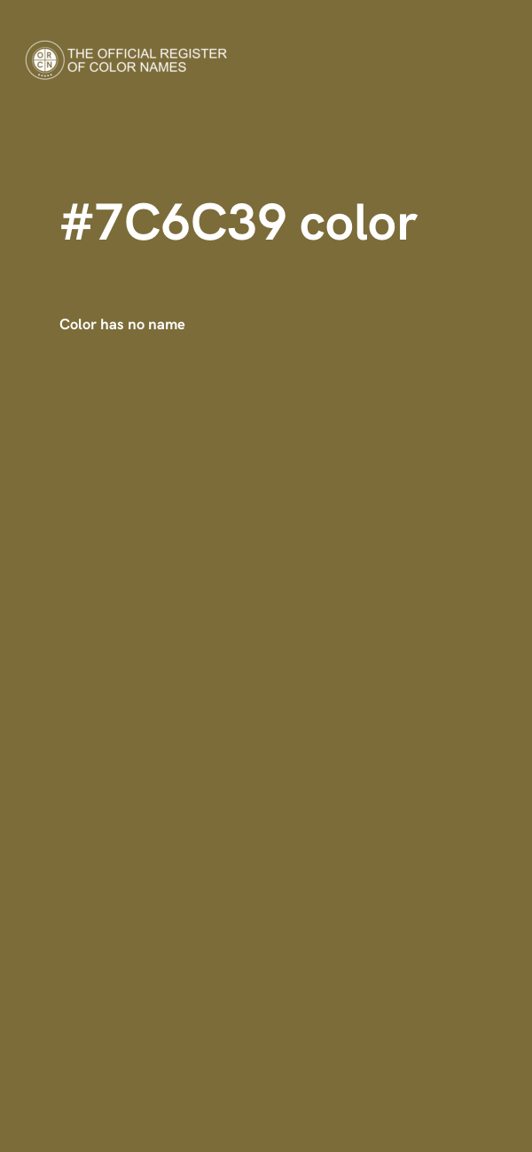 #7C6C39 color image