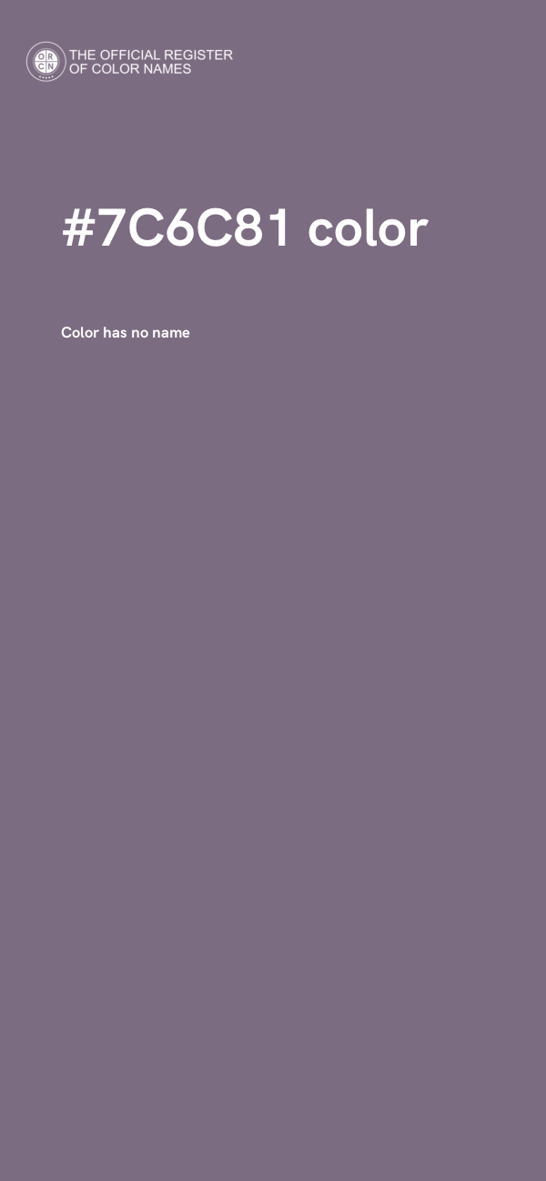 #7C6C81 color image