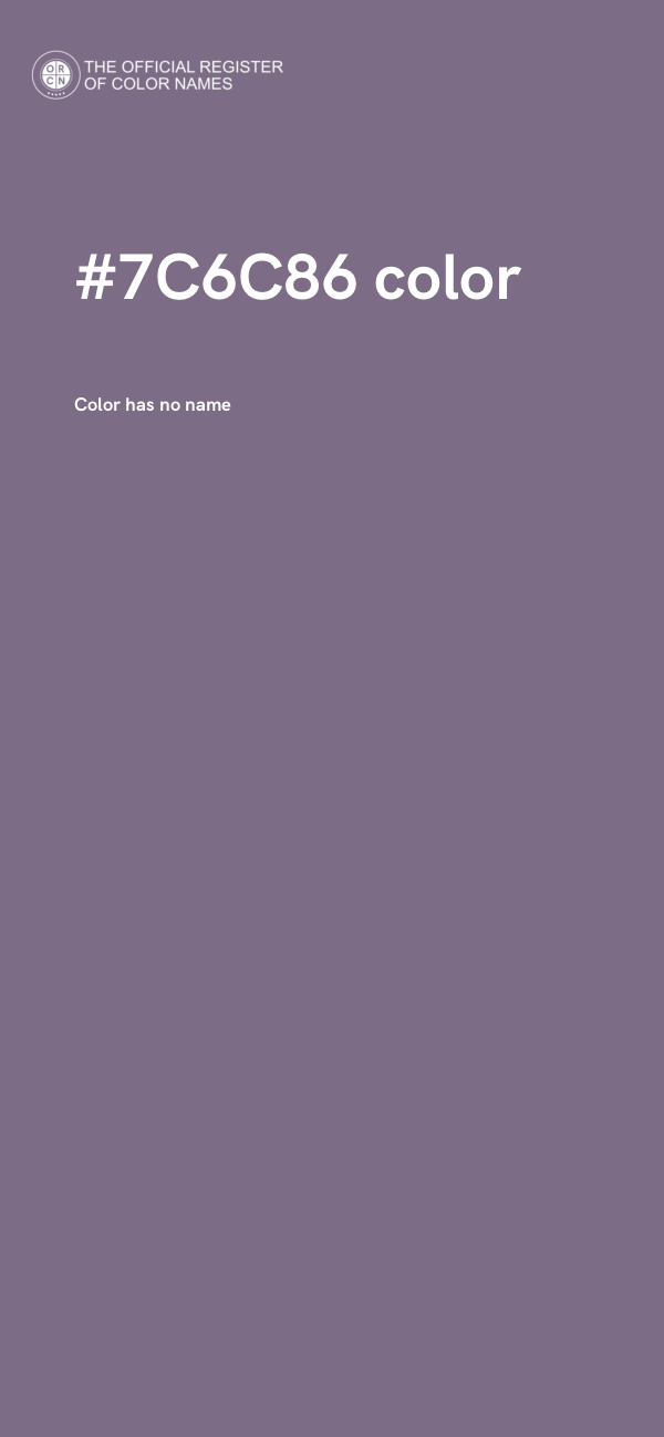 #7C6C86 color image