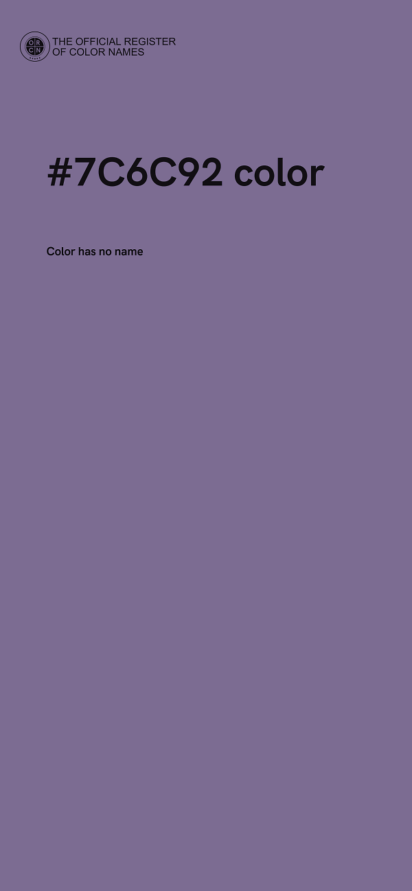 #7C6C92 color image
