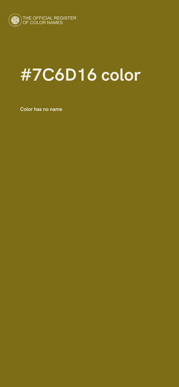 #7C6D16 color image
