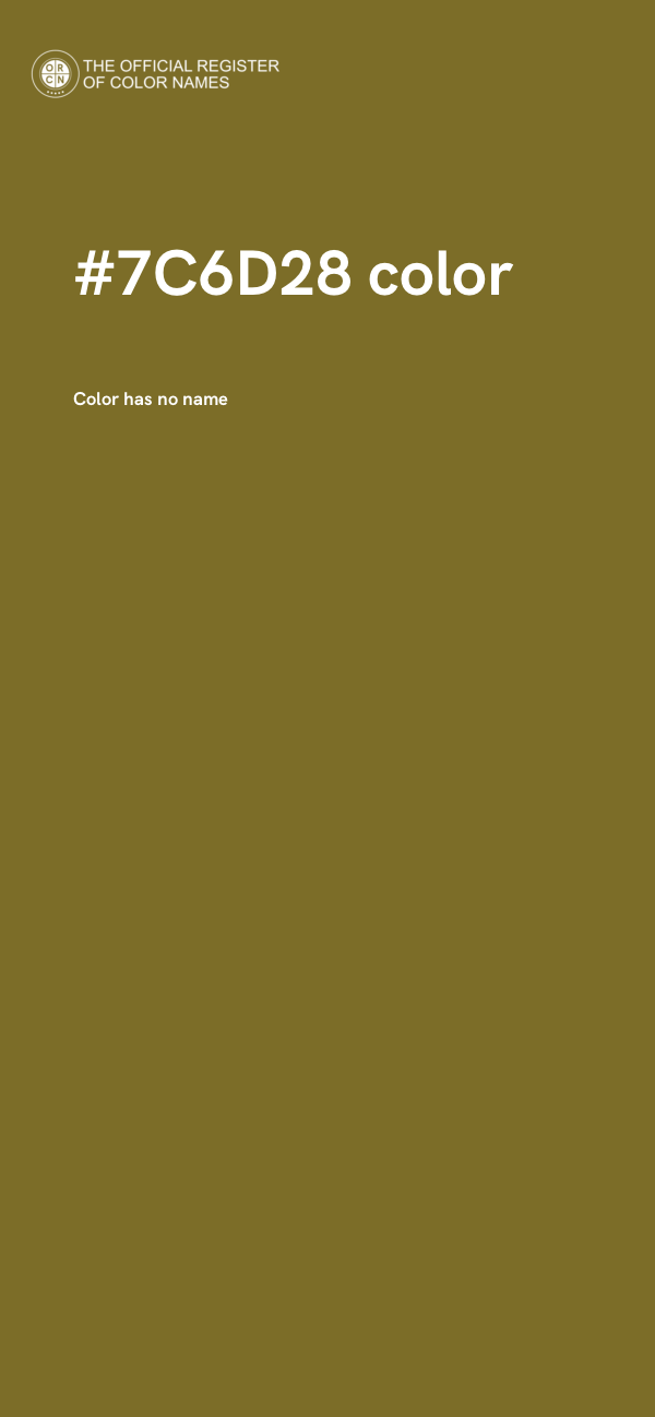 #7C6D28 color image