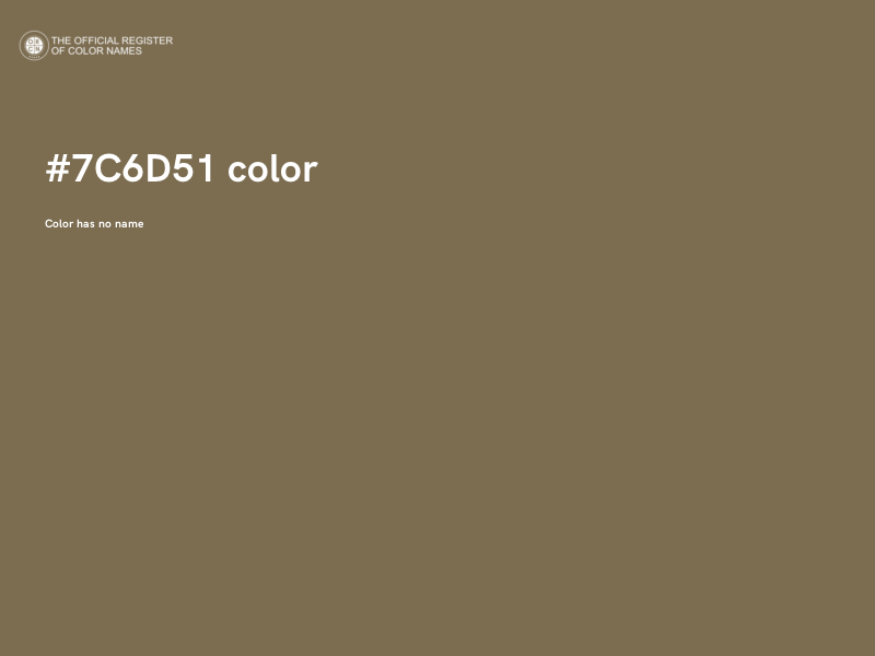 #7C6D51 color image