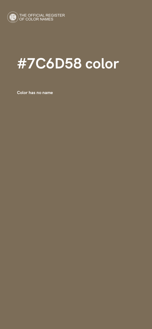 #7C6D58 color image
