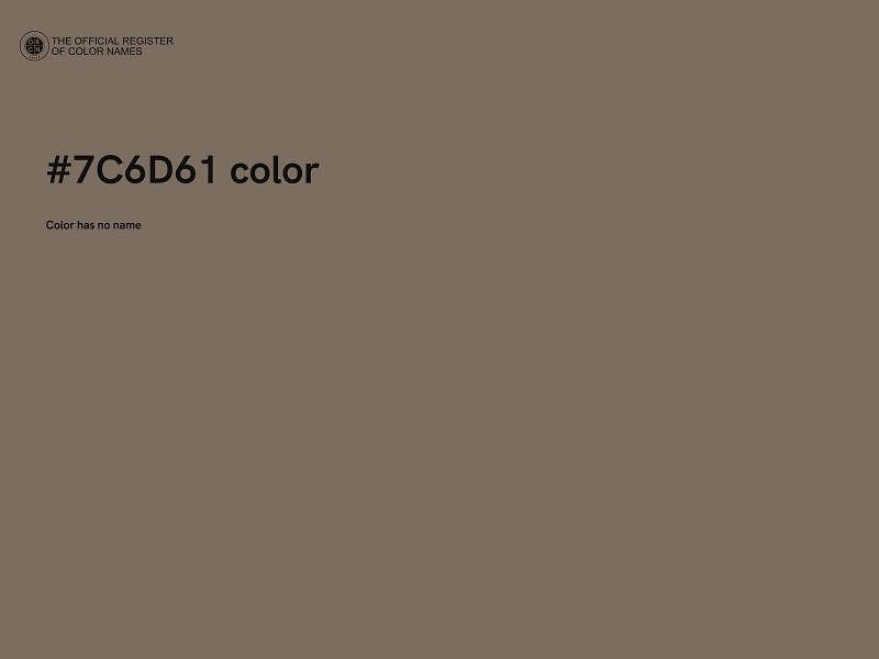 #7C6D61 color image