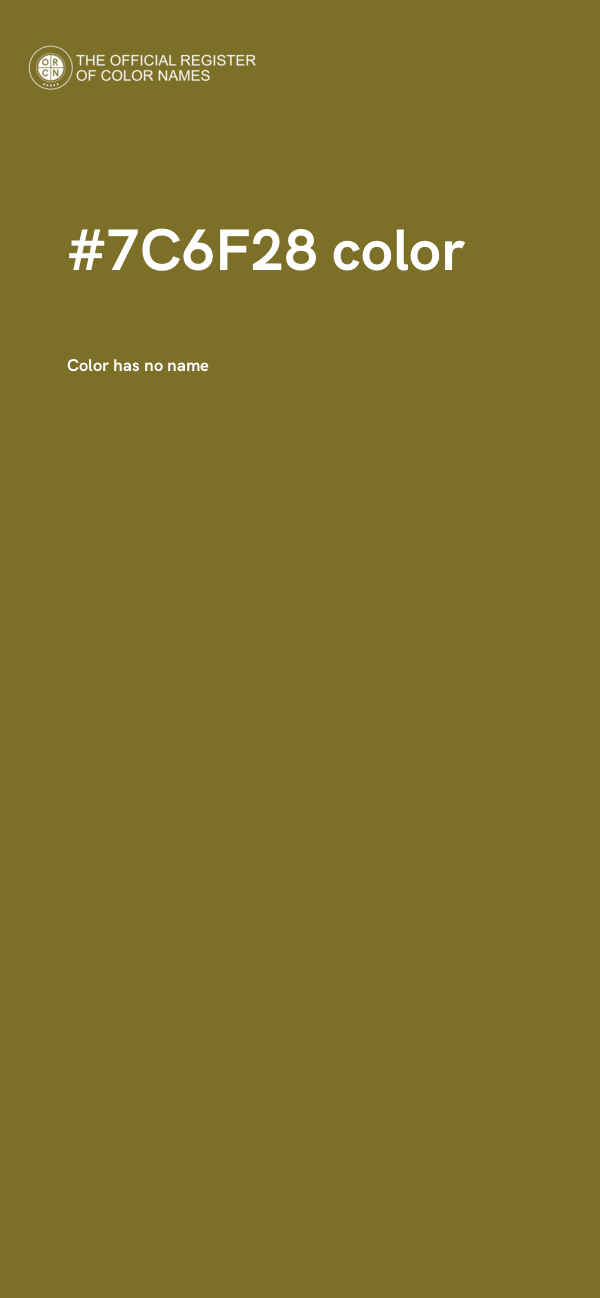 #7C6F28 color image