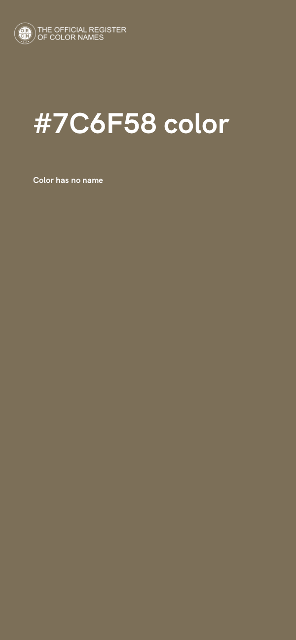 #7C6F58 color image