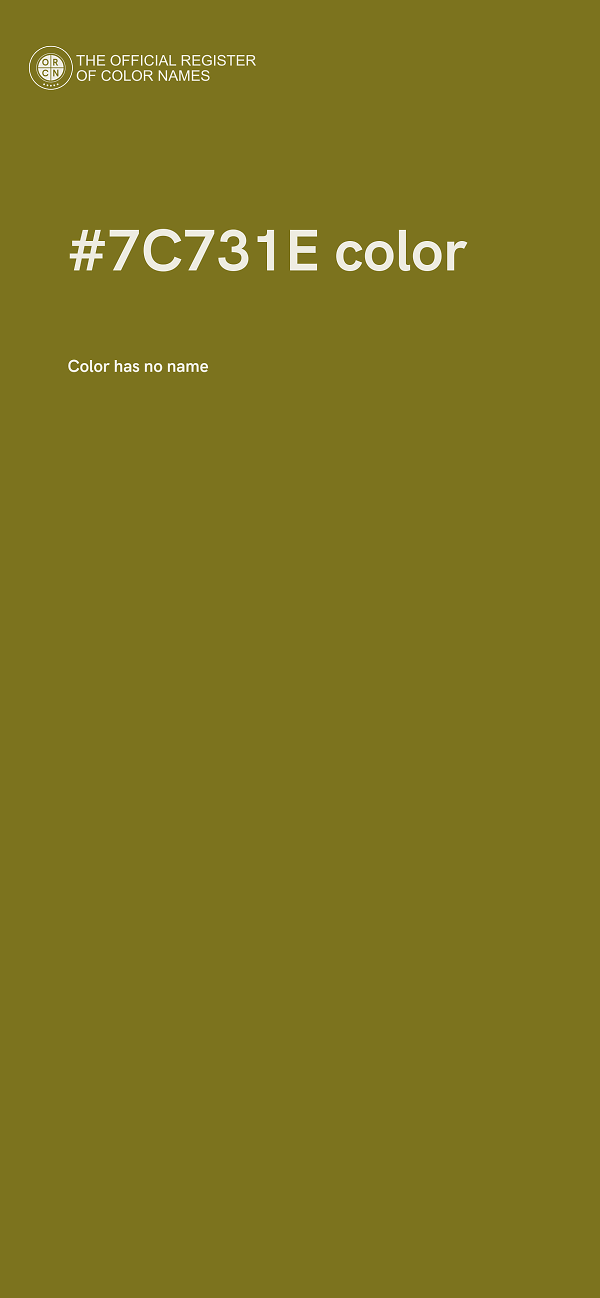 #7C731E color image
