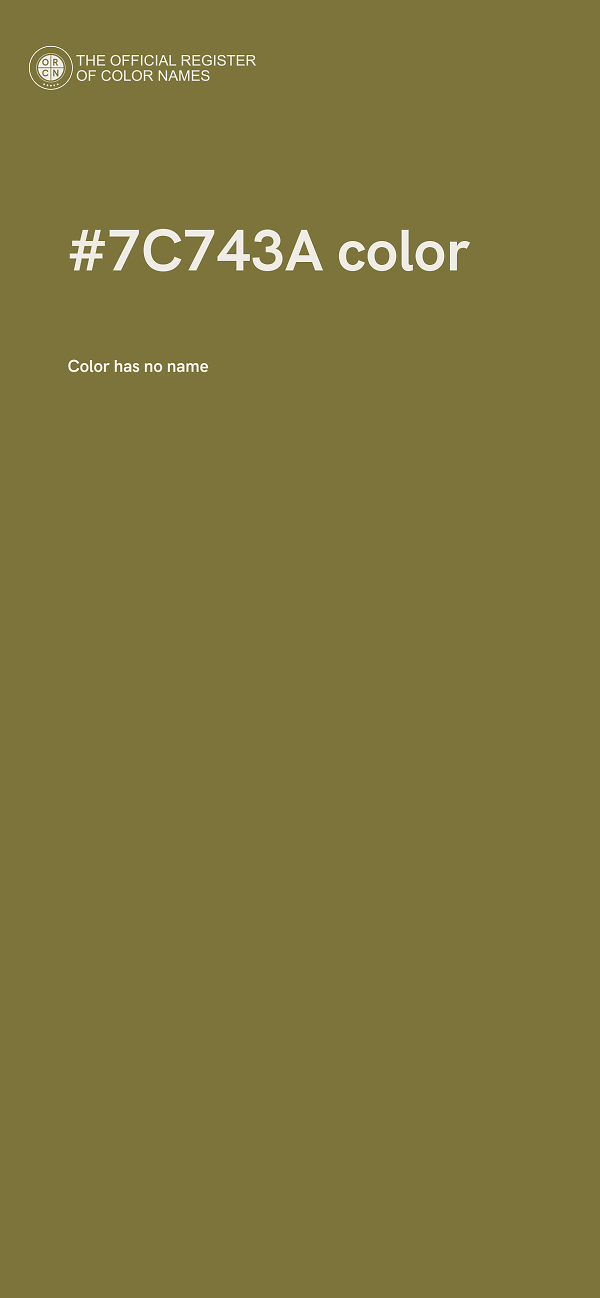 #7C743A color image