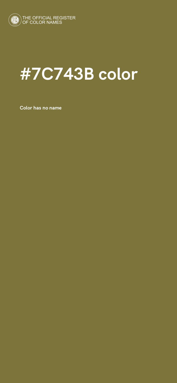 #7C743B color image