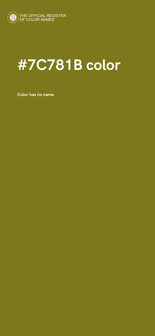 #7C781B color image