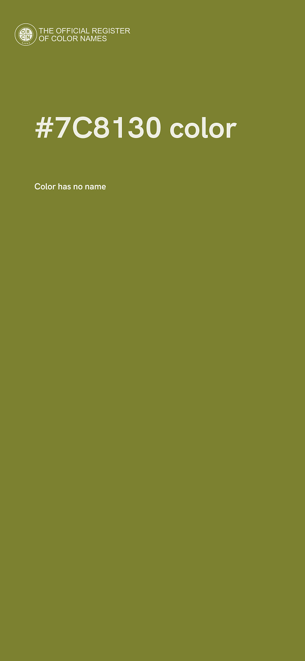 #7C8130 color image