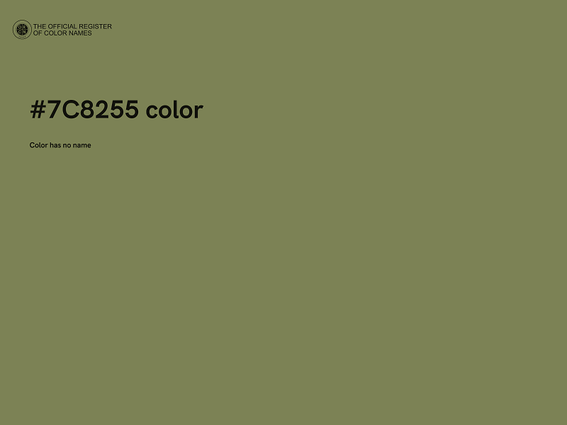 #7C8255 color image