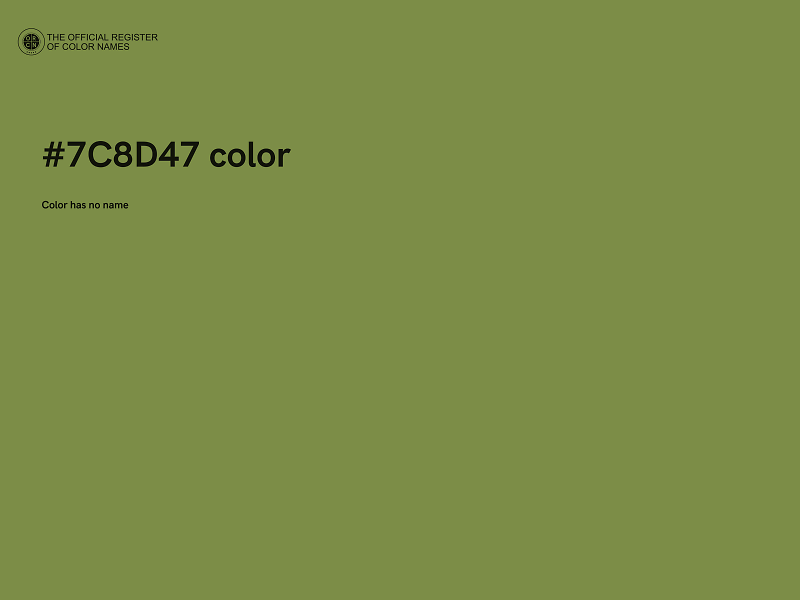 #7C8D47 color image