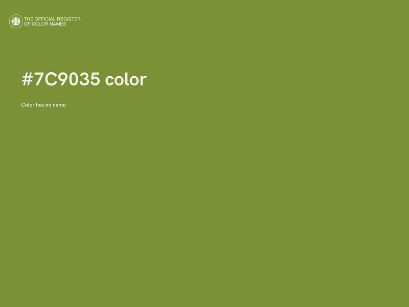 #7C9035 color image