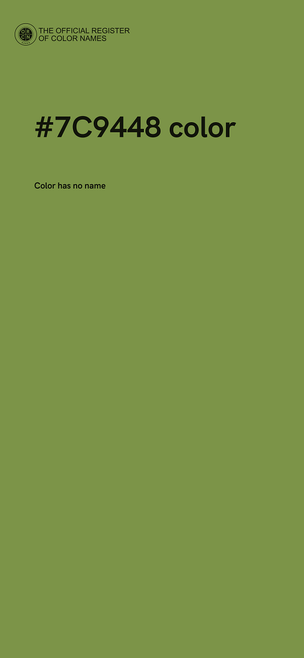 #7C9448 color image