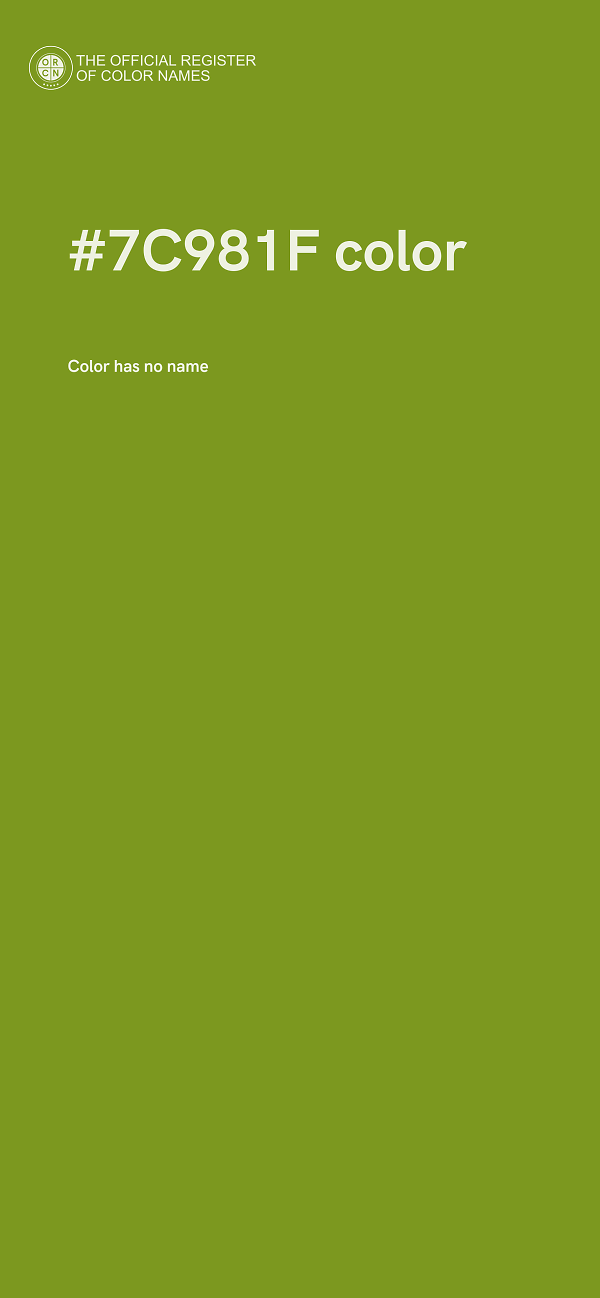 #7C981F color image