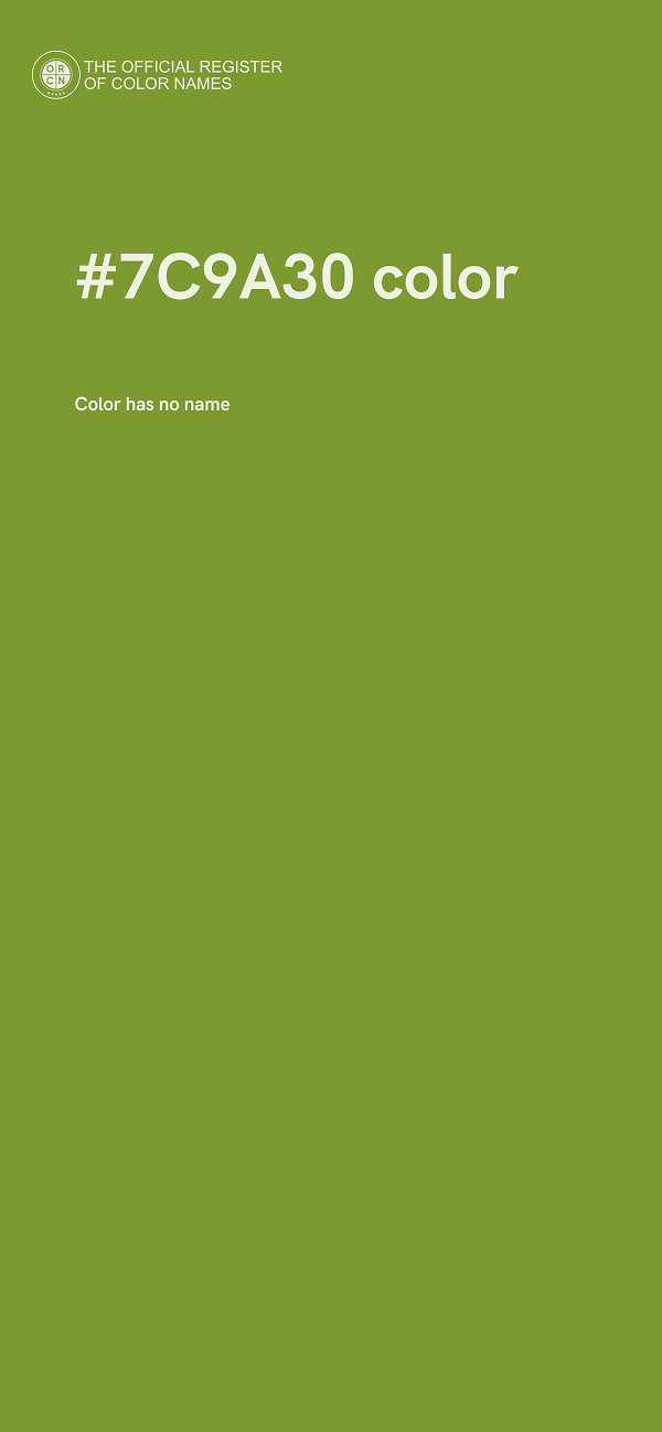 #7C9A30 color image