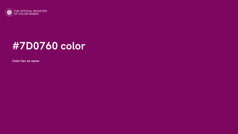 #7D0760 color image