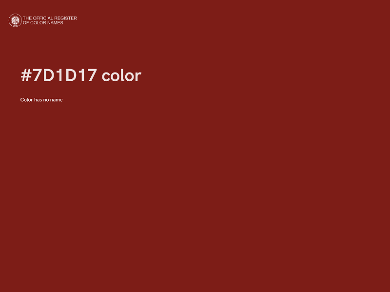 #7D1D17 color image