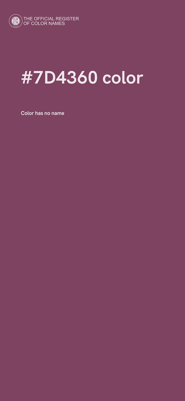 #7D4360 color image