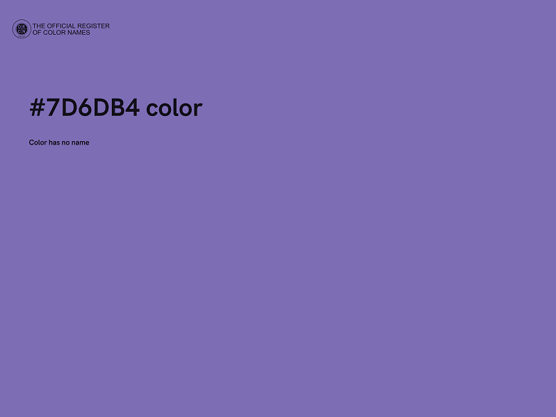#7D6DB4 color image