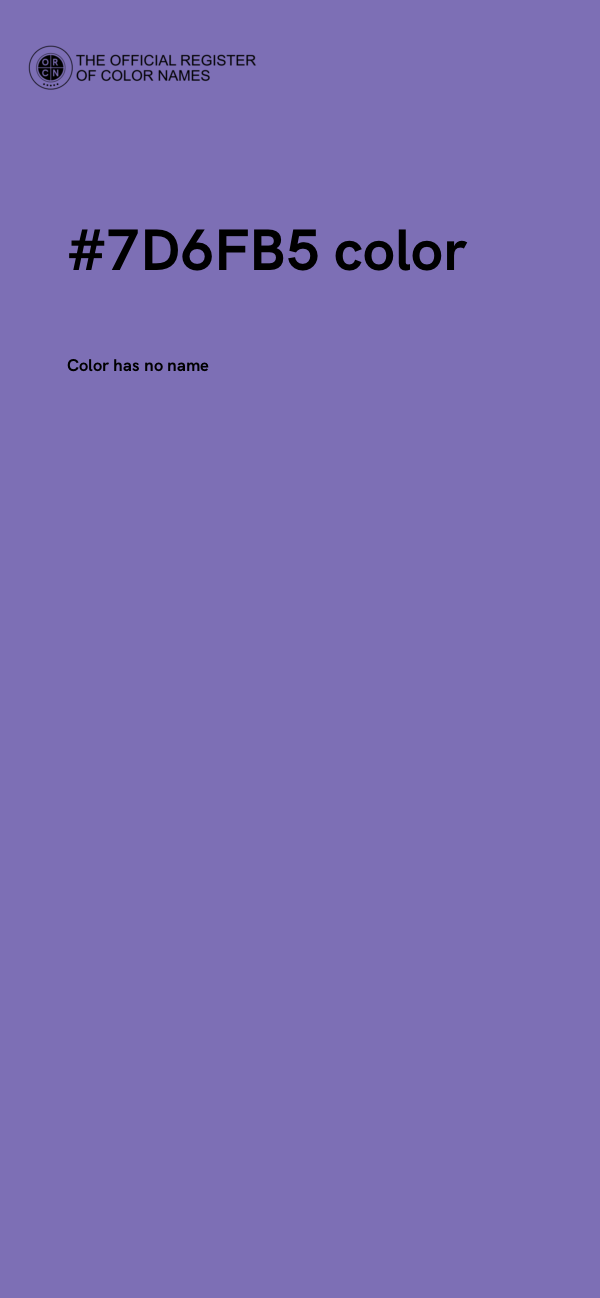 #7D6FB5 color image