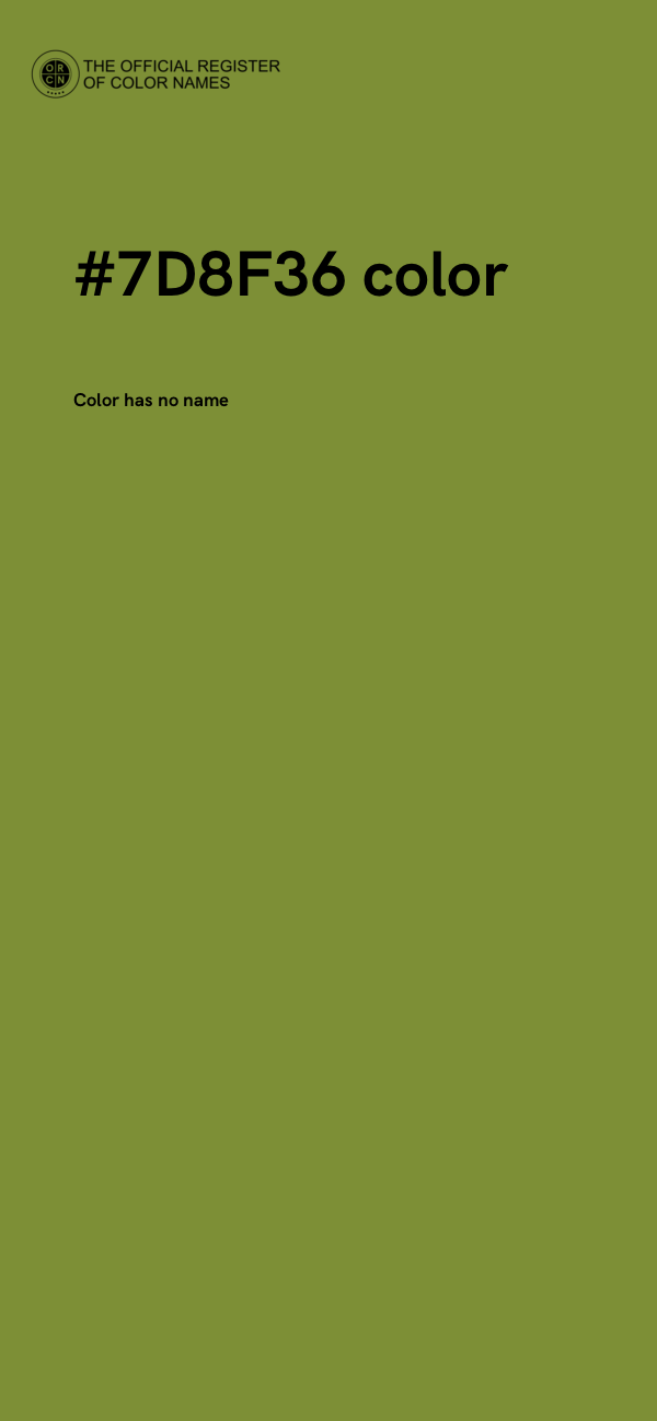 #7D8F36 color image