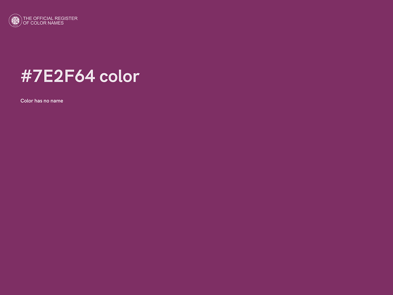 #7E2F64 color image