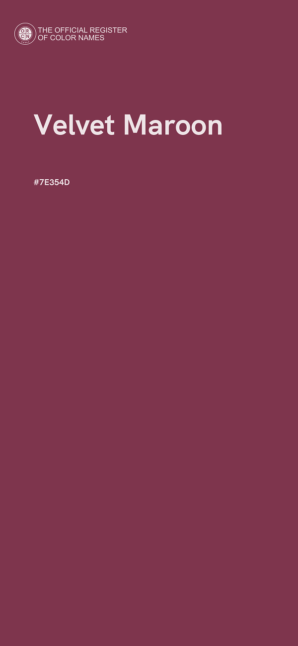 #7E354D - Velvet Maroon color image