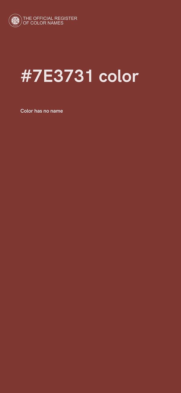 #7E3731 color image