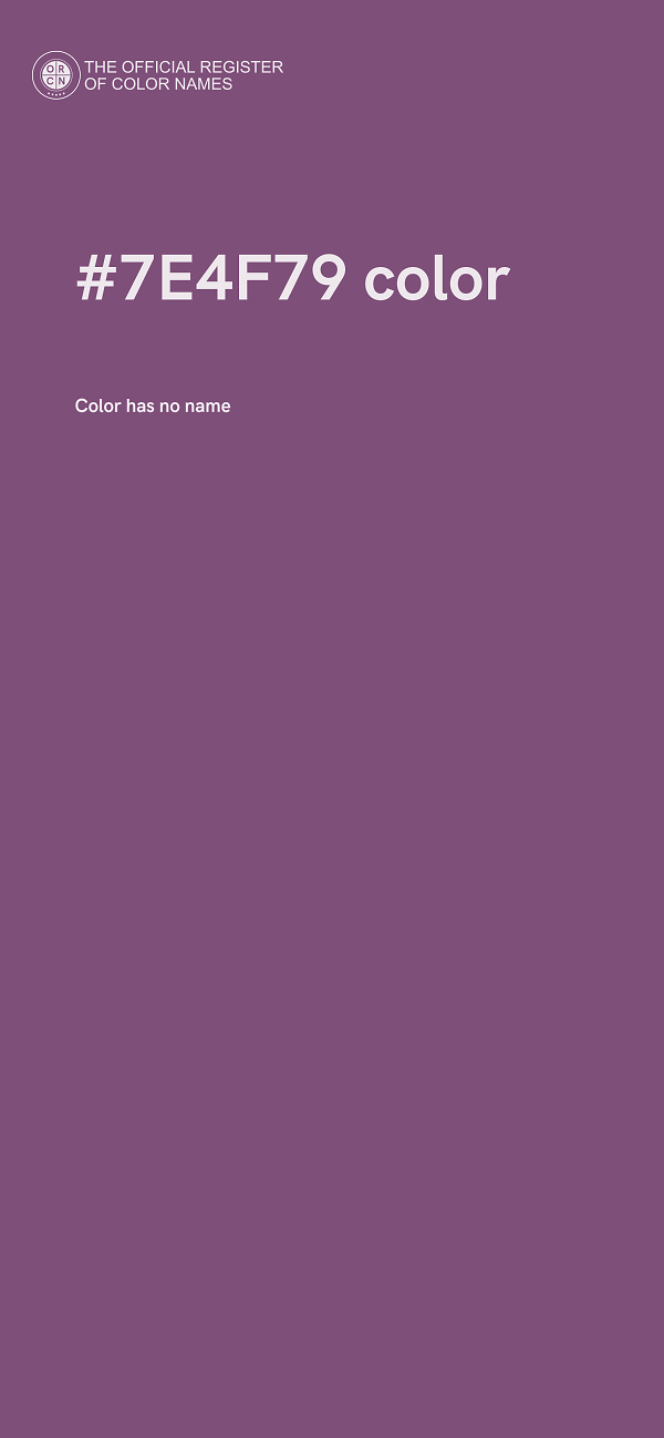 #7E4F79 color image
