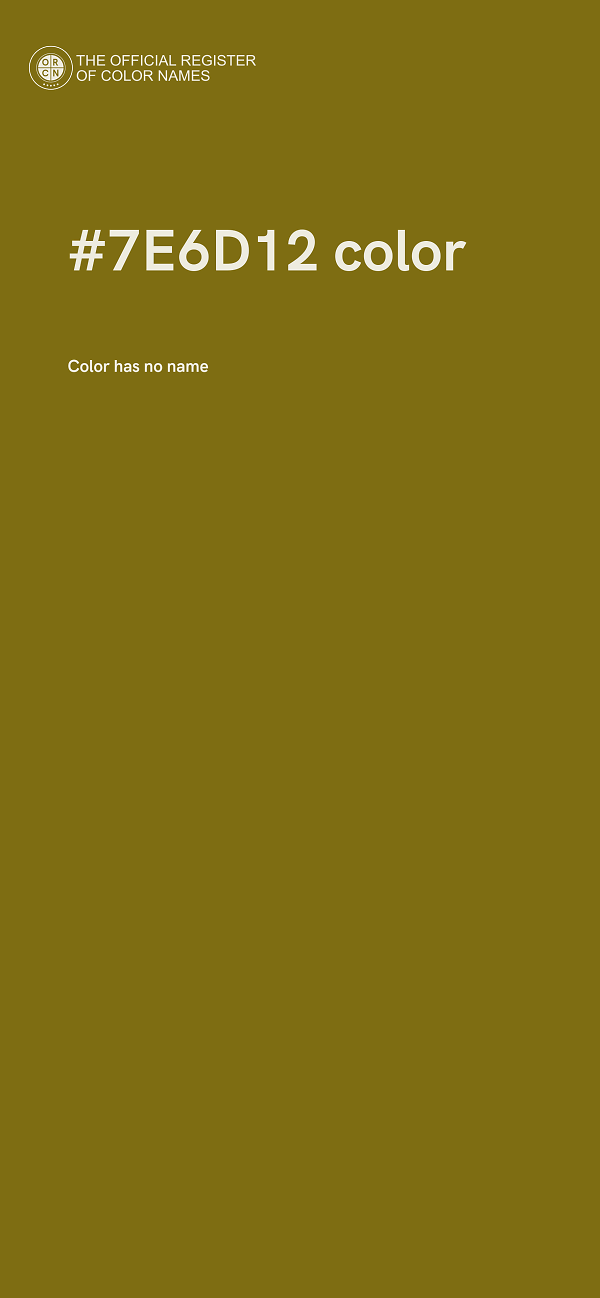#7E6D12 color image