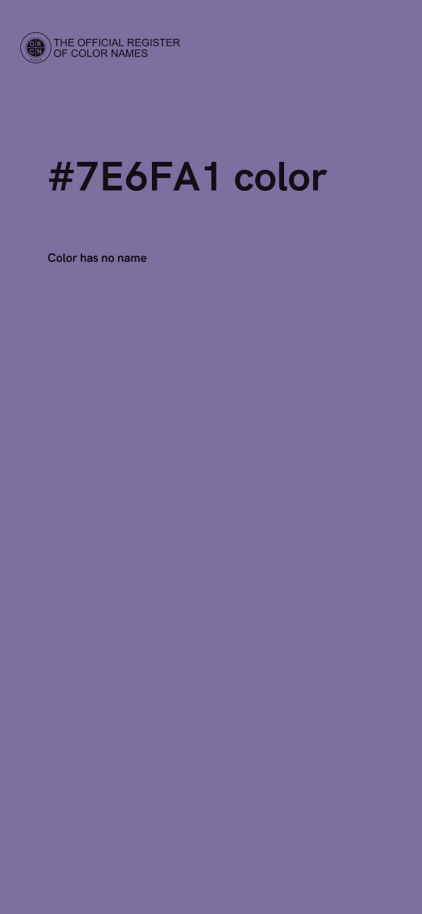 #7E6FA1 color image