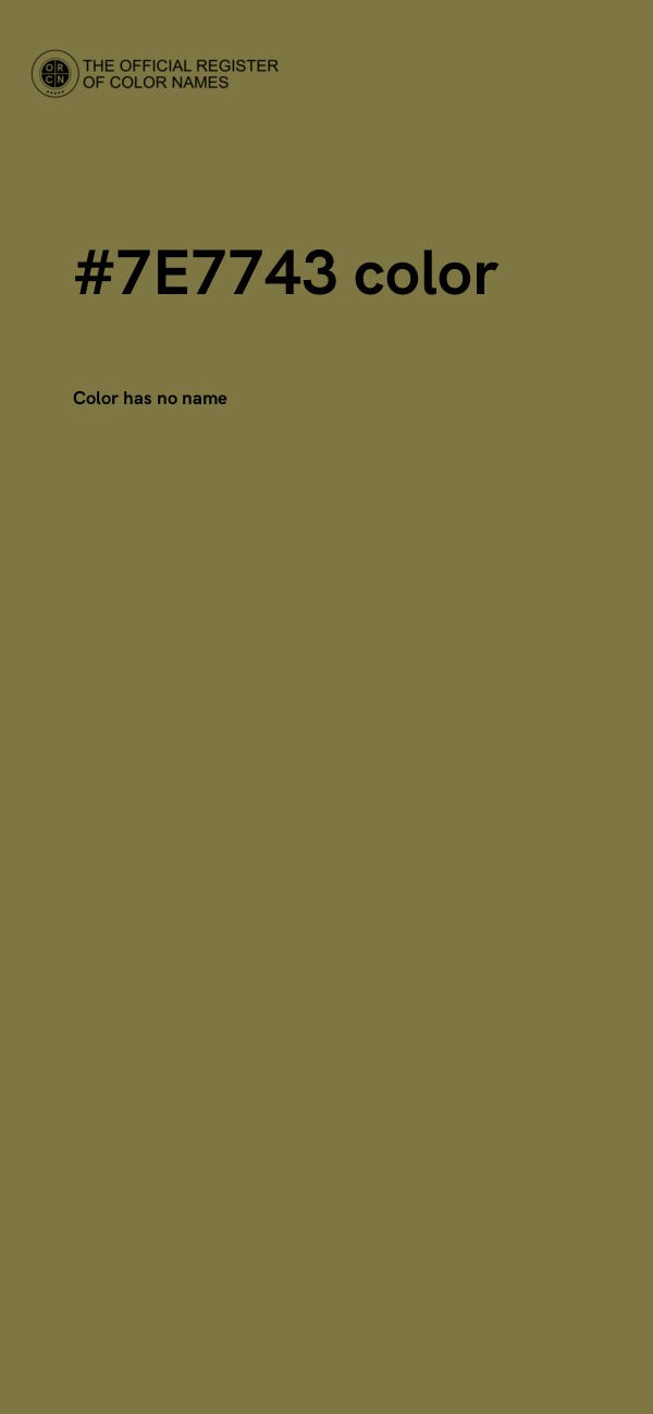 #7E7743 color image