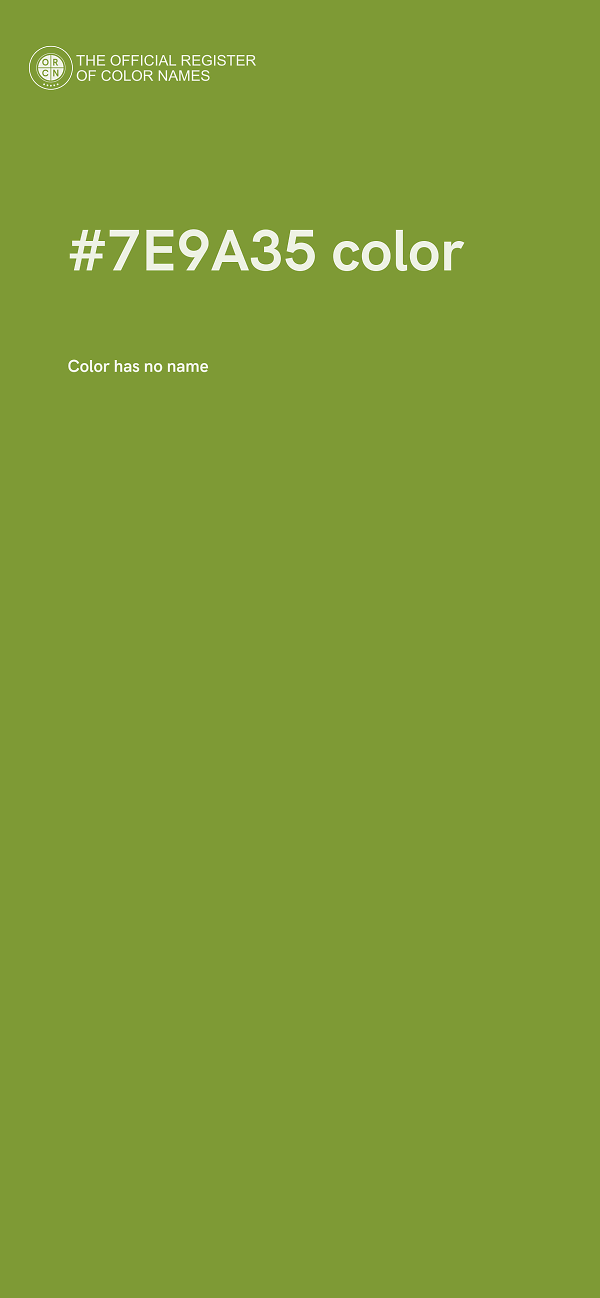 #7E9A35 color image