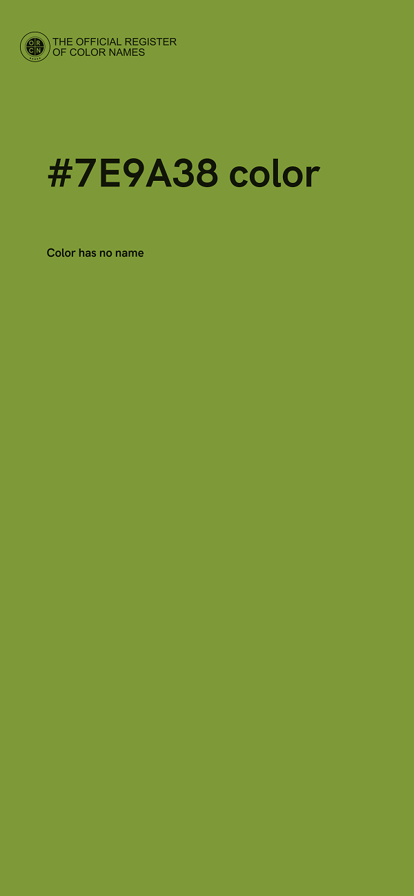 #7E9A38 color image