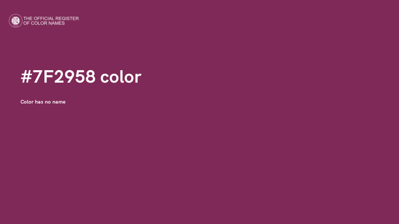 #7F2958 color image