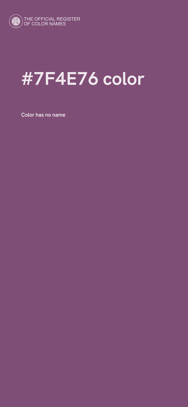 #7F4E76 color image