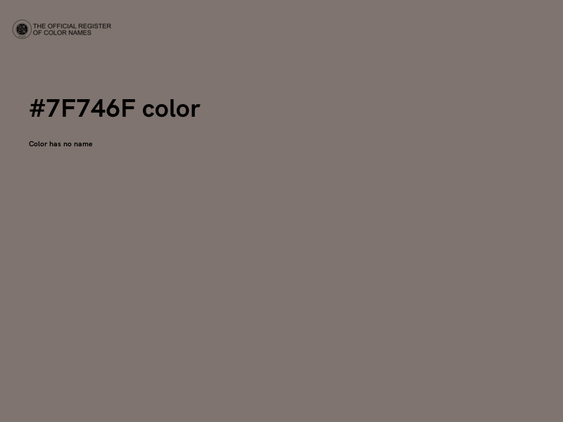 #7F746F color image