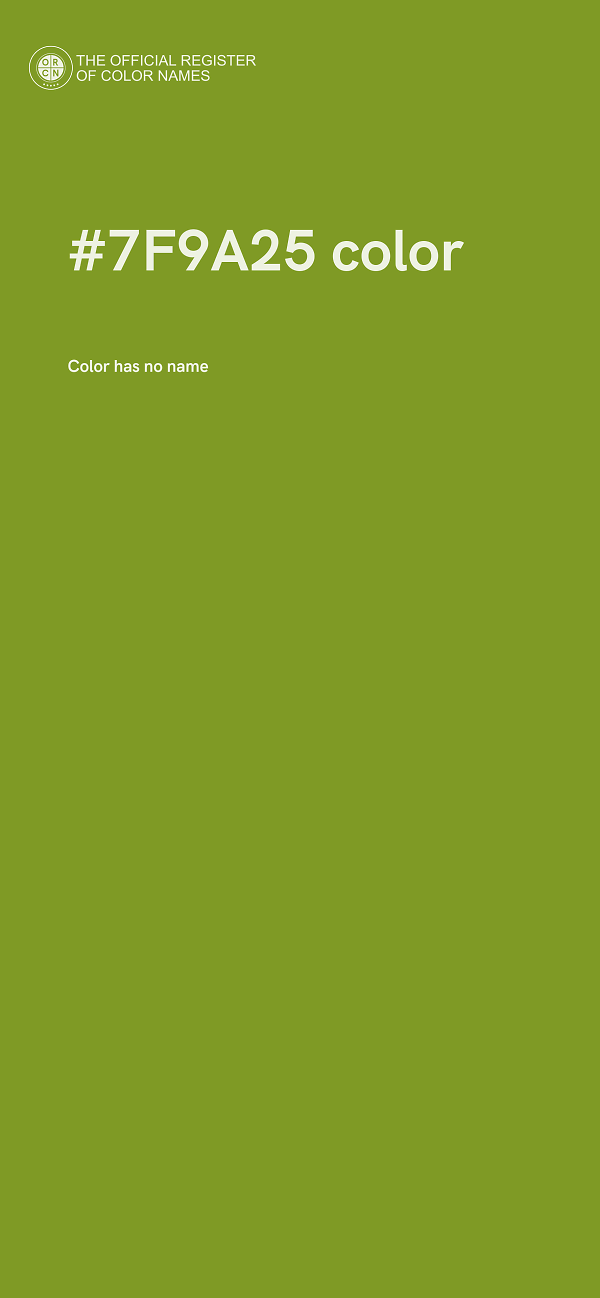 #7F9A25 color image